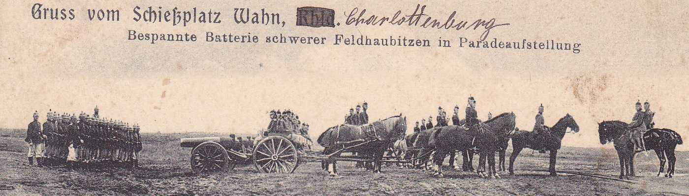 Postkarte 1907 mit Grüßen vom Schiessplatz Wahn